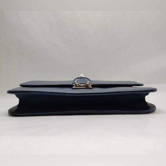 Auth Valentino Garavani Navy Blue Glam Lock Rockstud Medium Flap Shoulder Bag - Picture 4 of 9